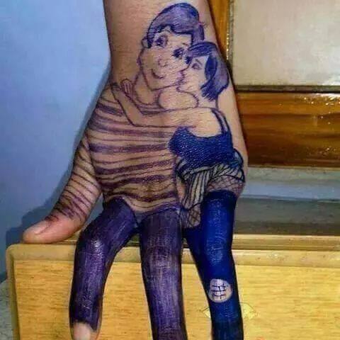 creative hand drawing couples