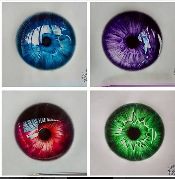 realistic colorful eyes