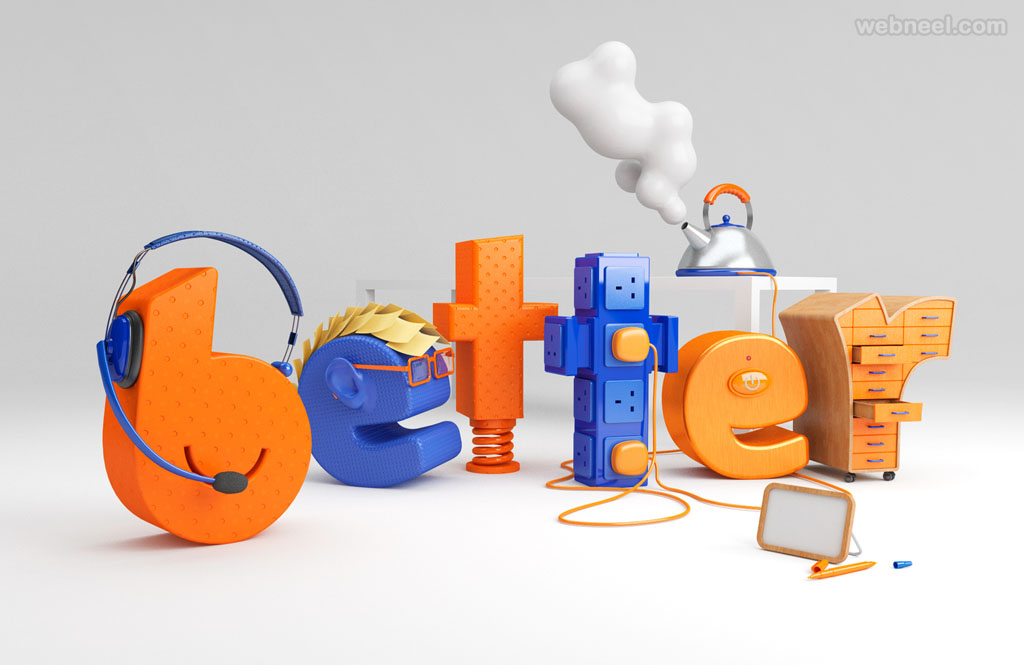 3d typography design chris labrooy