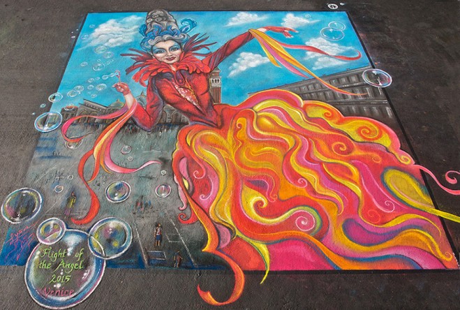 flight of angel street painting by peck holland