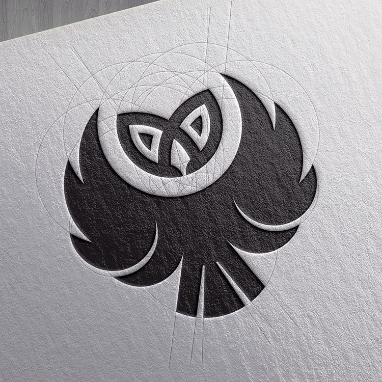 owl head branding logo design