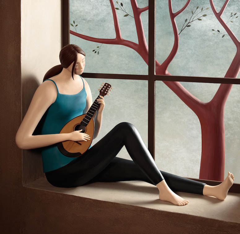 mandoline realistic clay sculptures by irma gruenholz
