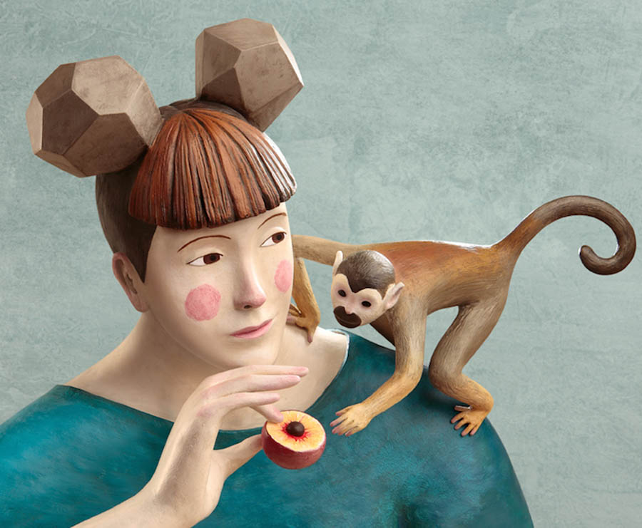 monkey realistic clay sculptures