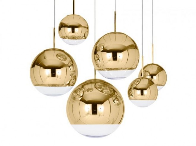 gold pendant lighting design by tom dixon