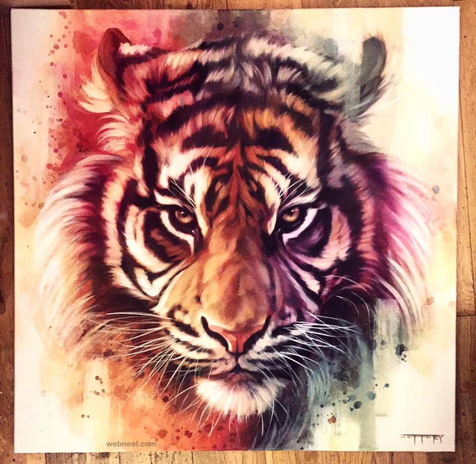 tiger animal painting