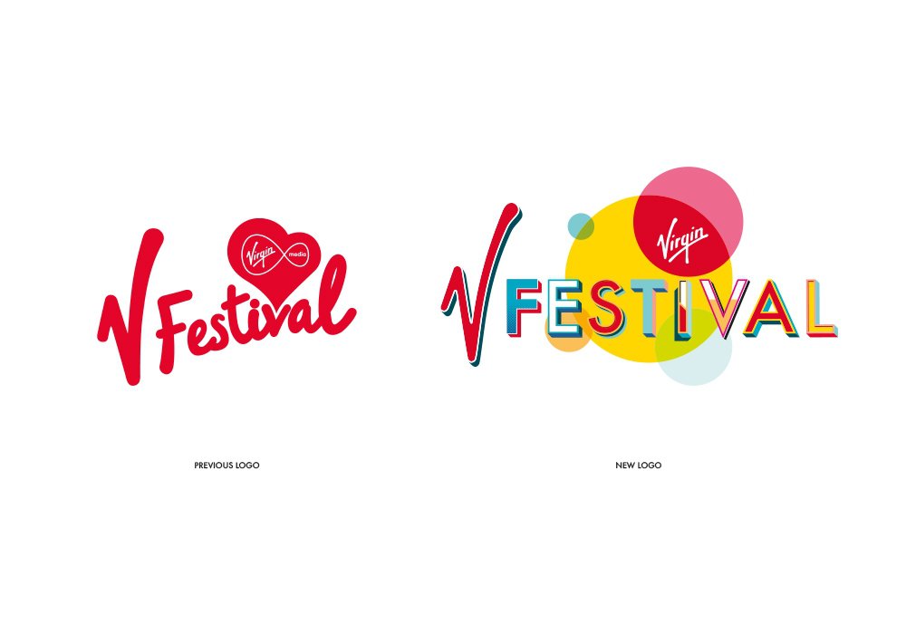 v festival logo typography design