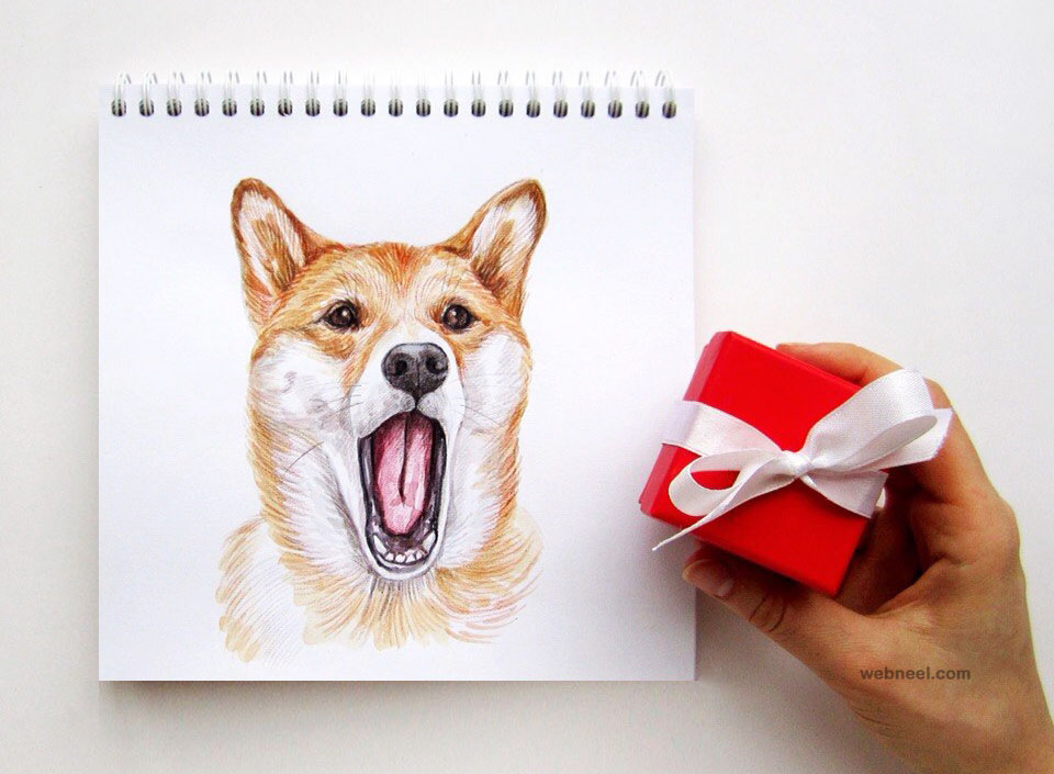 interactive illustration dog drawing idea