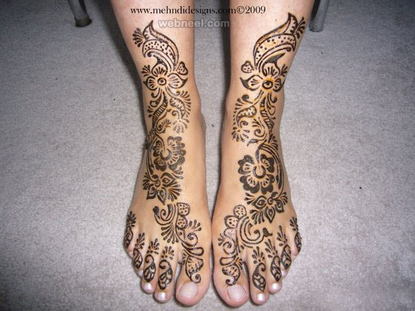 bridal leg mehndi design