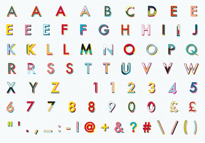 alphabets v festival typography design by paula benson