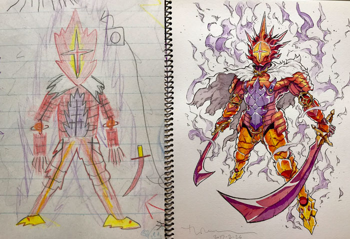 fire guardian anime drawing