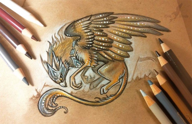 owl color pencil drawing by alvia alcedo