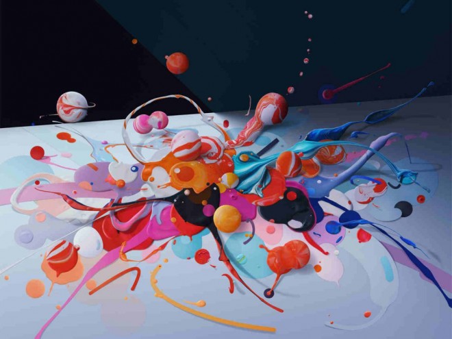 colorful painting by pawel nolbert