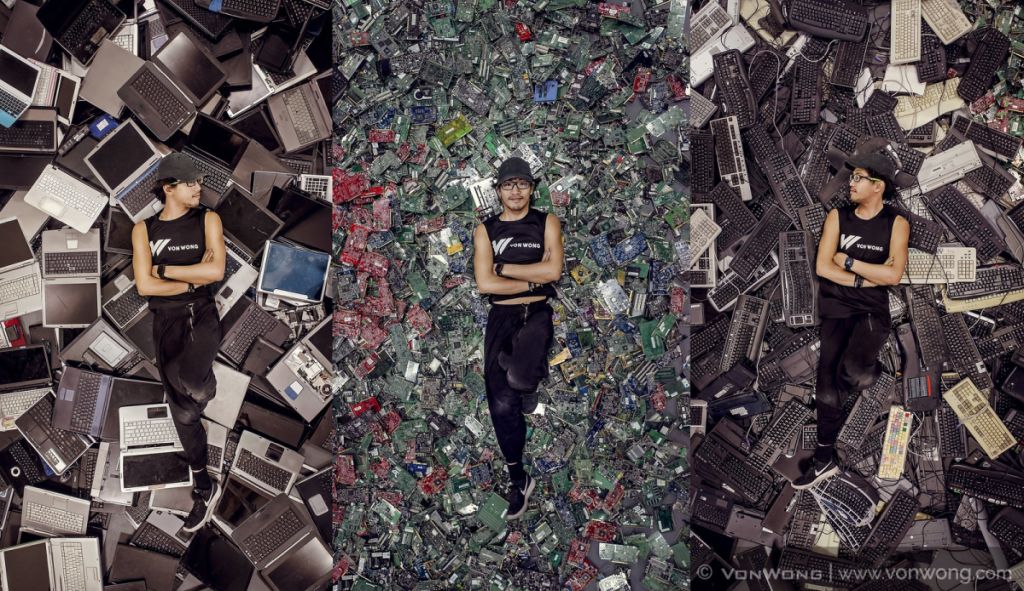 e waste surreal portrait photography by benjamin von wong