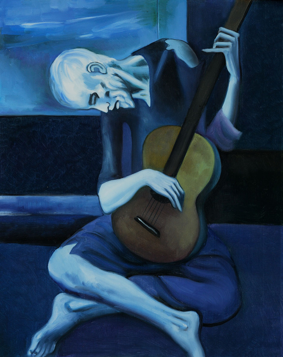 the old guitarist painting by pablo picasso