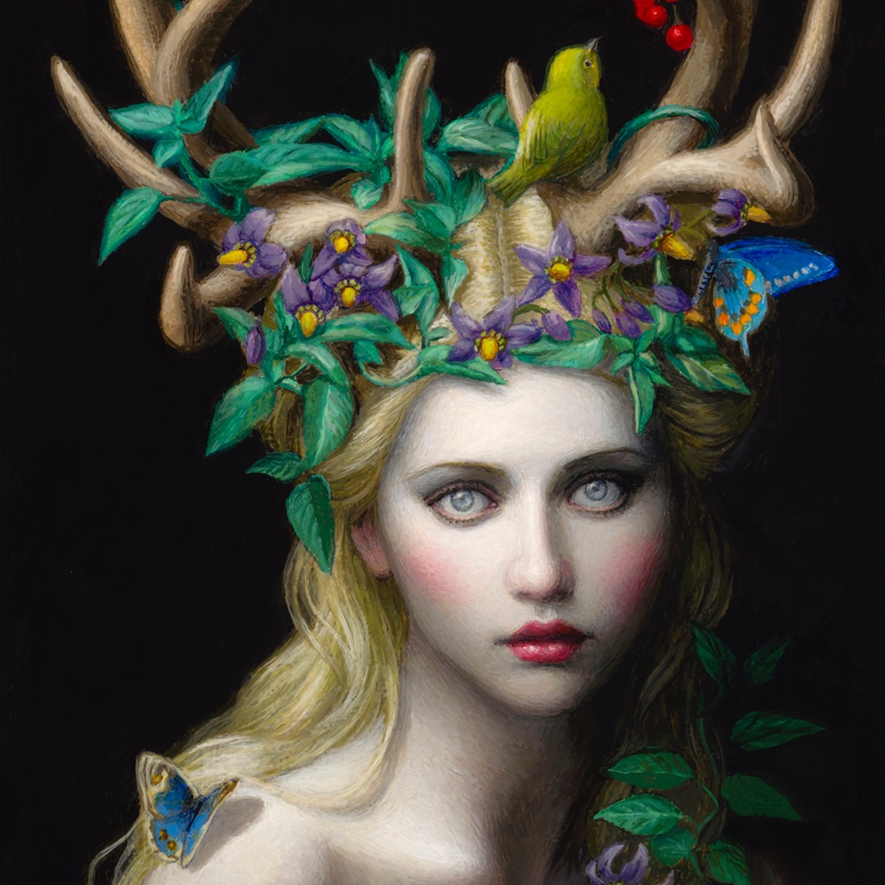 surreal art painting deer by chie yoshii