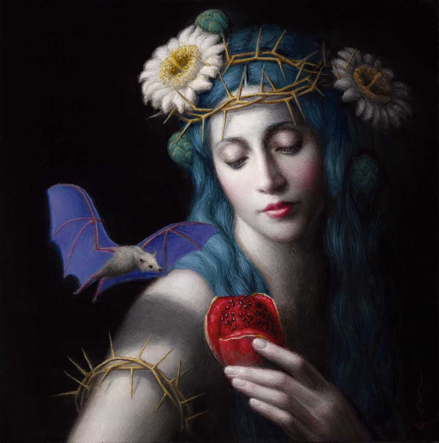surreal art painting thorn by chie yoshii