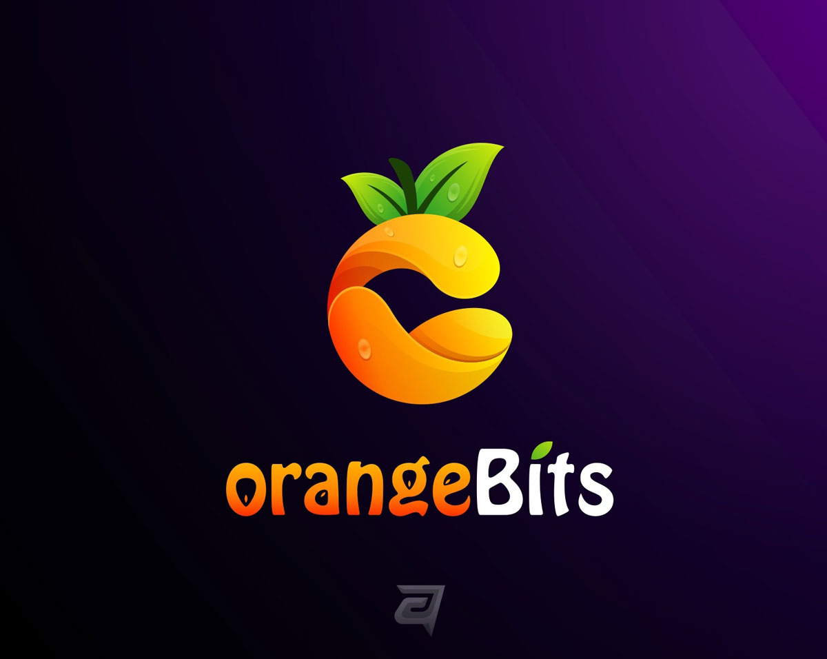 fruit logo design orange colorful