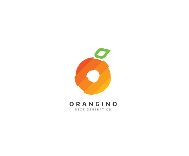 fruit logo design orange circular