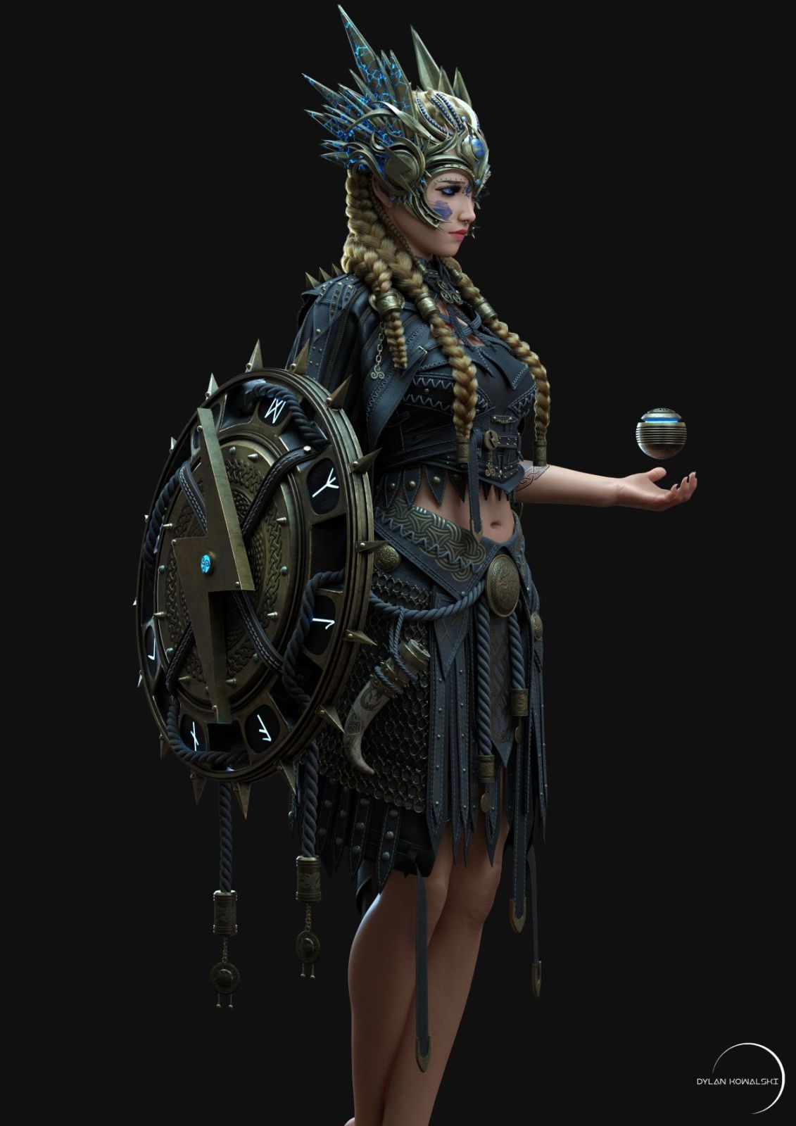 3d model character design valkyrie by dylan kowalski
