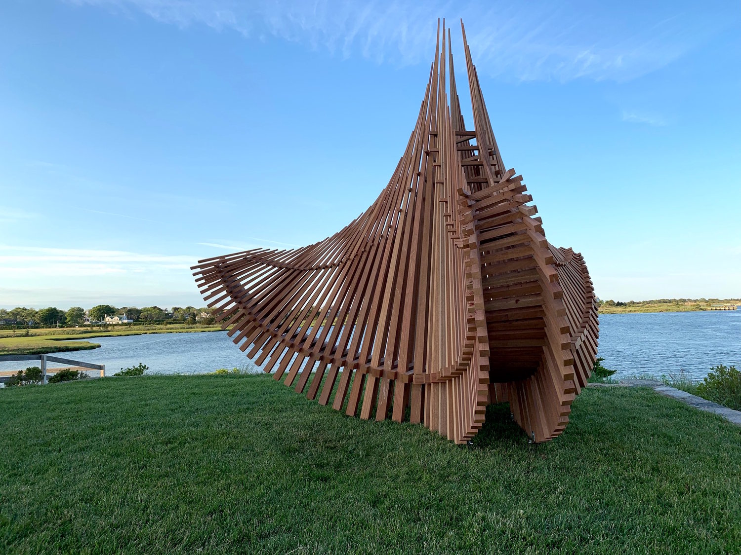 creative wooden art installation