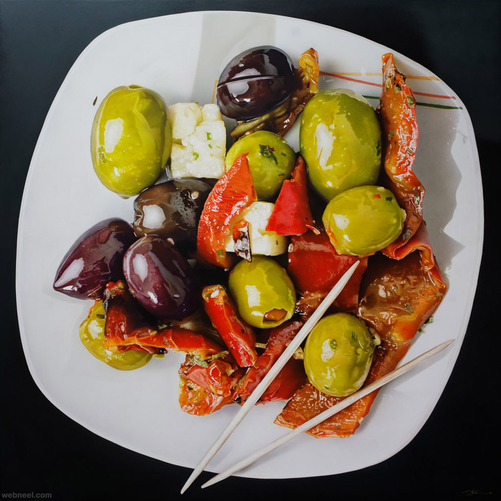 food hyper realistic painting by tom martin