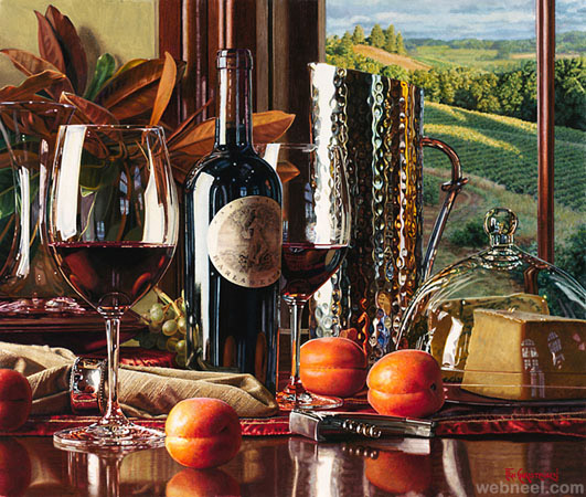 wine oil painting by eric christensen