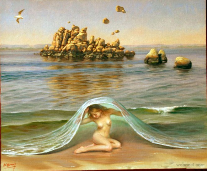 surreal painting by alex alemany