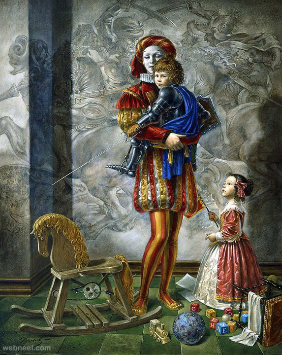 surreal paintings by michael cheval