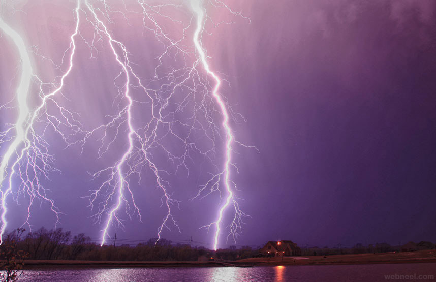 purple lighting thunder storm photography
