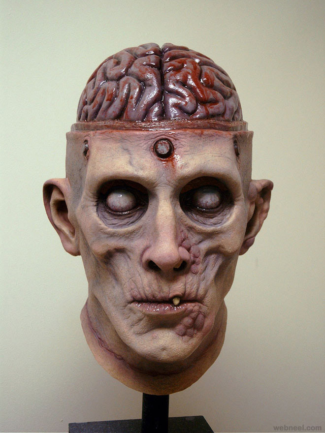 frank enstein mask realistic sculpture