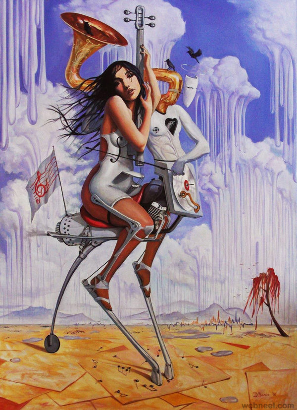surrealism woman painting by adrian borda