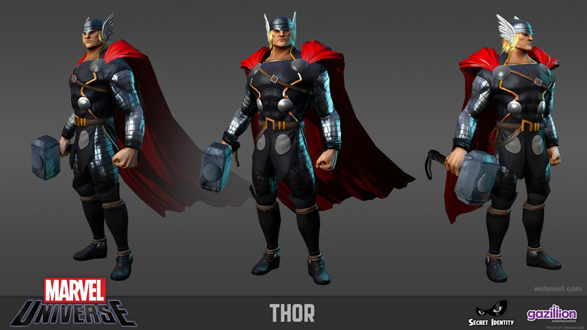 3d marvel thor game character
