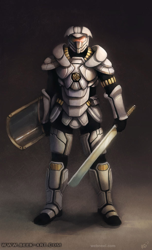 sci fic swordsman character by rogierb