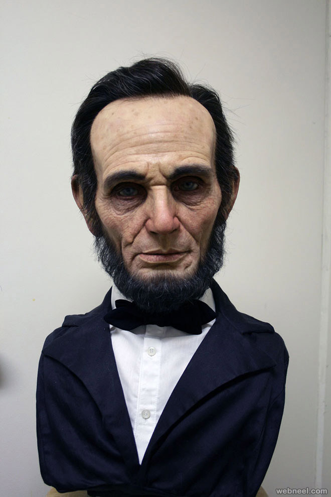 lincoln bust realistic sculpture