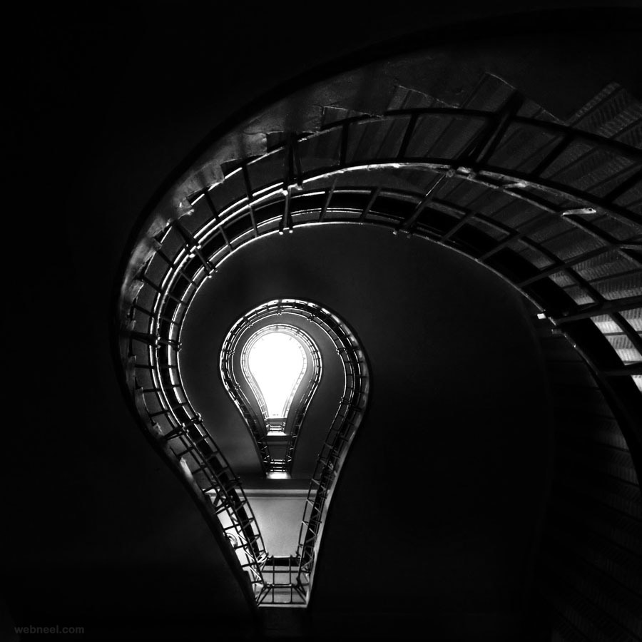 stairs by joni jarvinen bw photography