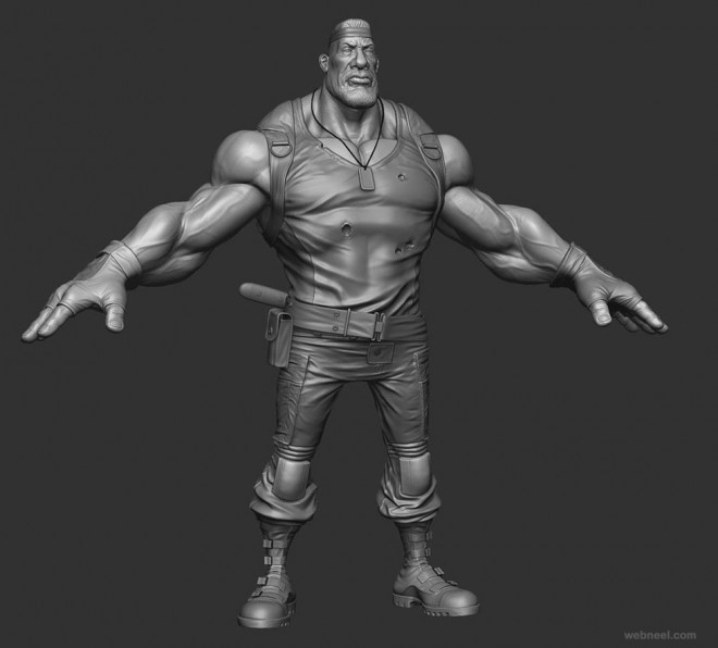 army man zbrush model by rodrigue pralier