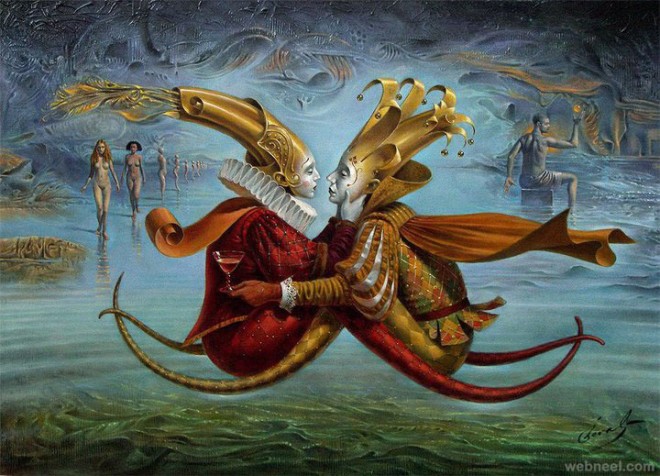 surreal paintings by michael cheval