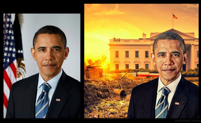 obama retouching by photoshop