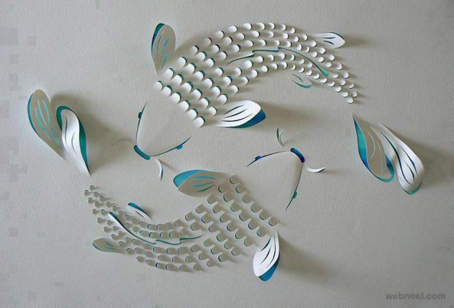 fish paper cut illustration