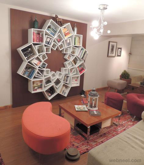 square and circle book shelf