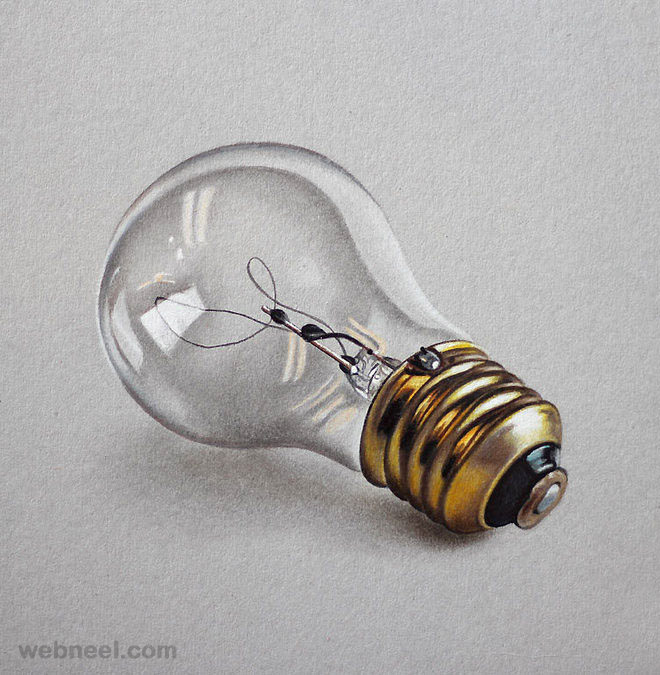 color pencil drawing bulb