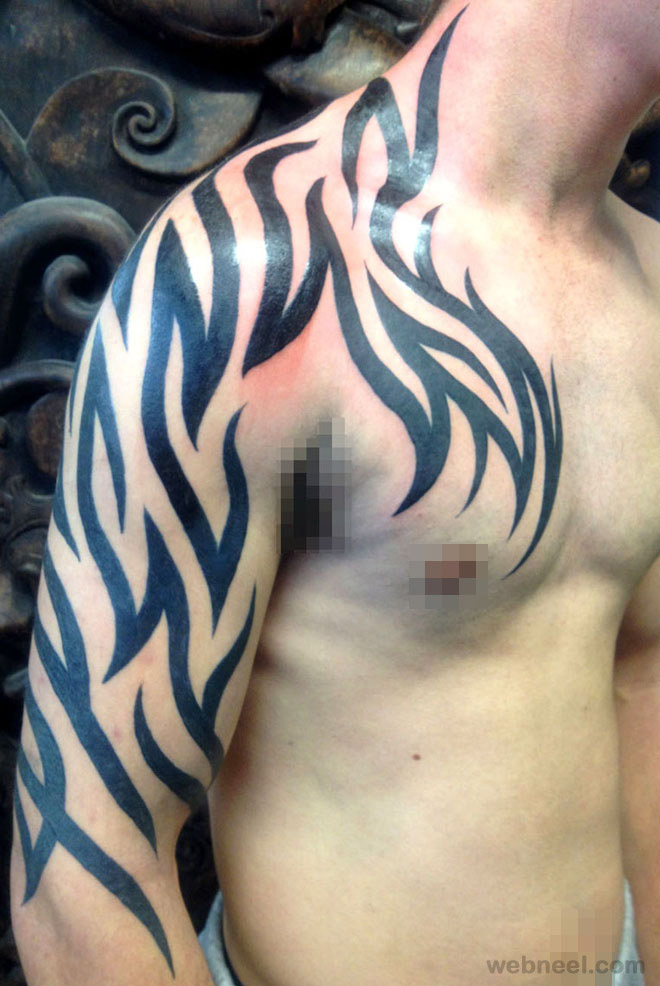 tribal shoulder tattoos