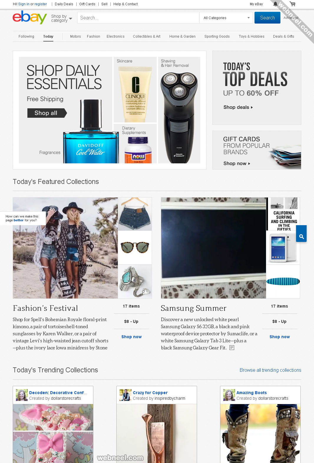ecommerce website design ebay