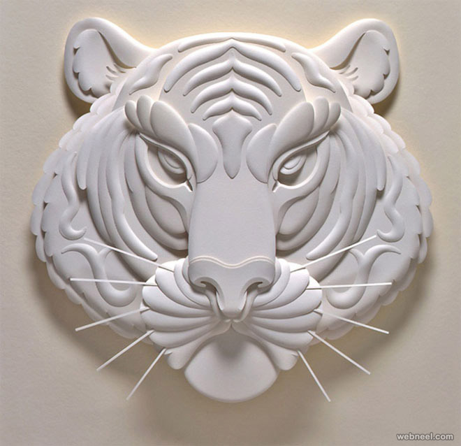 paper sculpture tiger