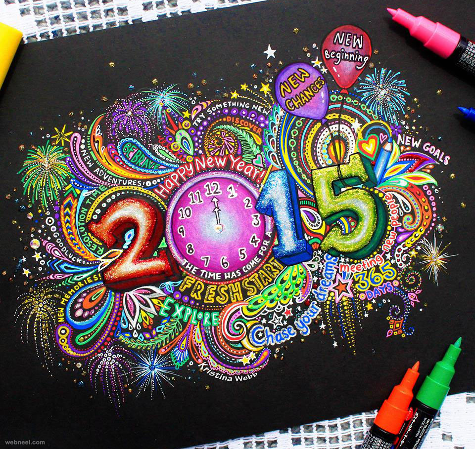 new year doodle by kristinawebb