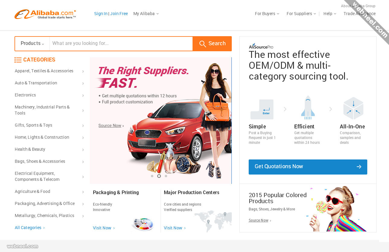 ecommerce website design alibaba