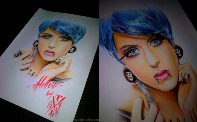 color pencil drawing by tony logo