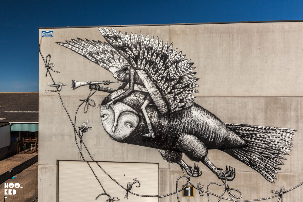 bird mural by phlegm