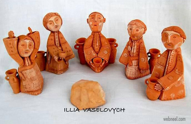 ceramic sculpture artwork group by illia vaselovych
