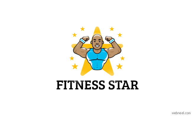 logo design gym fitness by manudesign